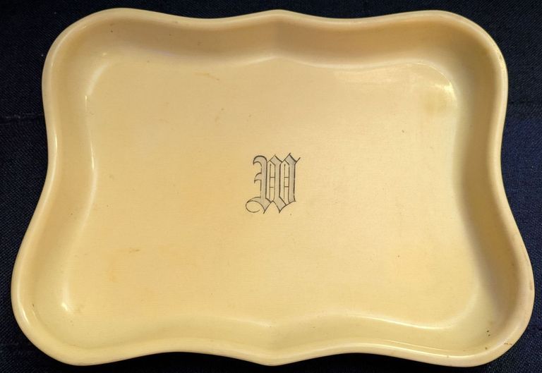 Monogrammed French Celluloid Vanity Tray (M monogram set 3 of 3)