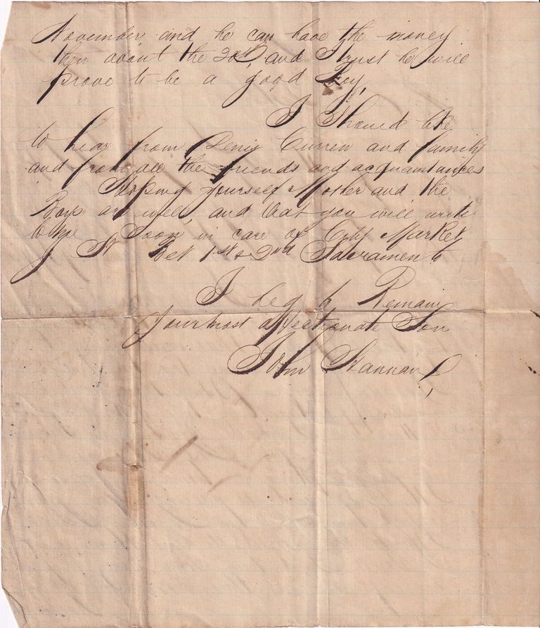 Letter from John Shannon in Sacramento to His Father - Image 2