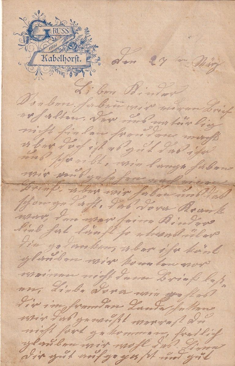 Illustrated German Letter from Kabelhorst to Eutin