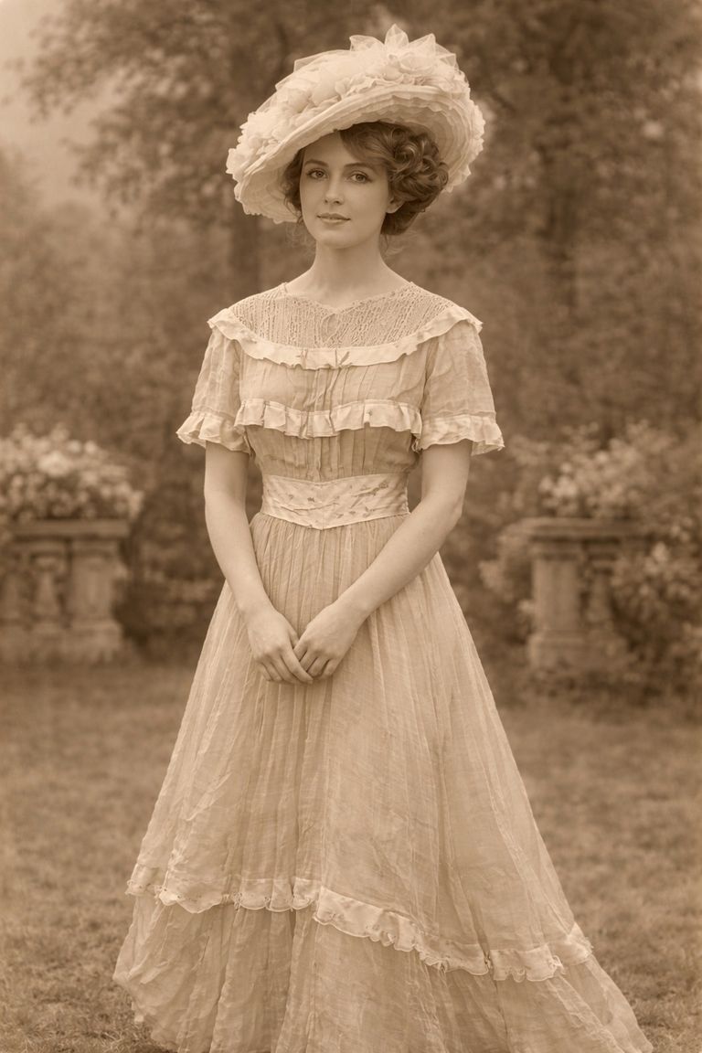 Edwardian Sheer Silk Lingerie Dress - Image 9