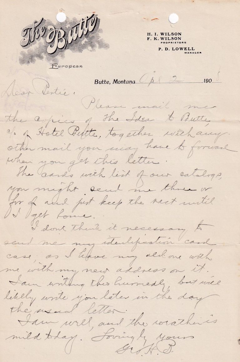 1908.4.2 - The Butte Hotel, Butte, Montana