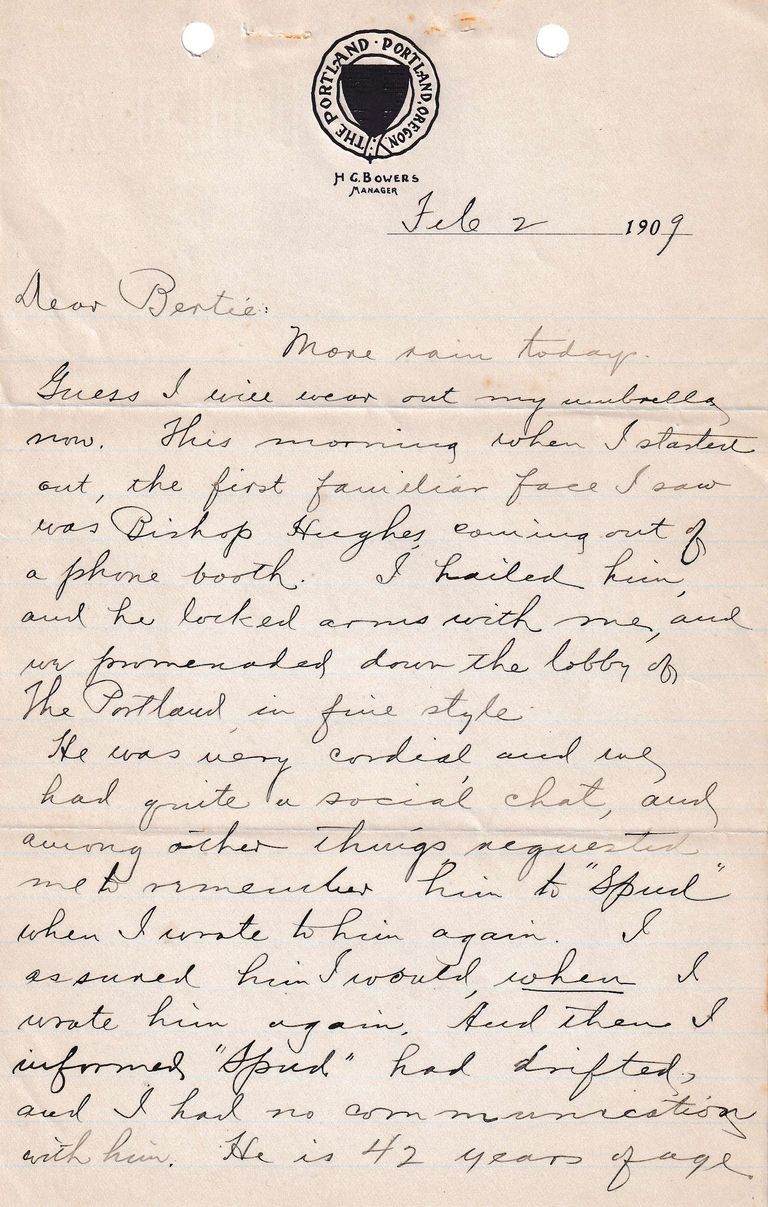 1909.2.2 - The Portland Hotel, Portland, Oregon