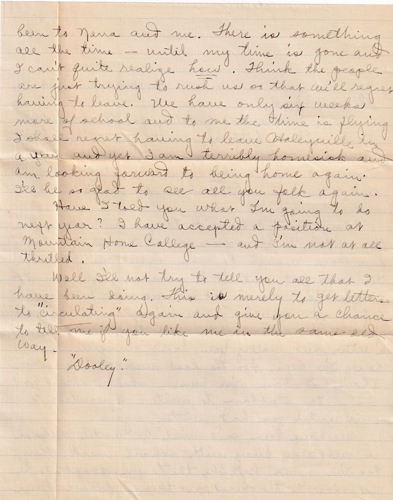 26 - 4.8.24 Letter from “Dooley” to Jesse Redyard – Homesickness & Teaching Appointment - Image 3