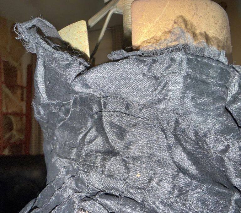 Woman's Black Silk Bodice with Soutache Embroidery - Image 2