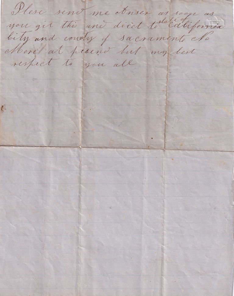Letter from Sacramento County, California to Family in Ireland - Image 2