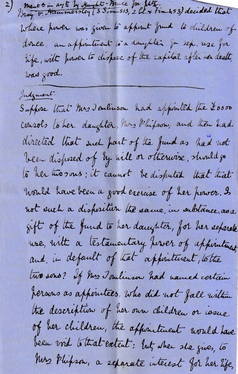 Manuscript Legal Case Notes on Trusts and Powers of Appointment - Image 3