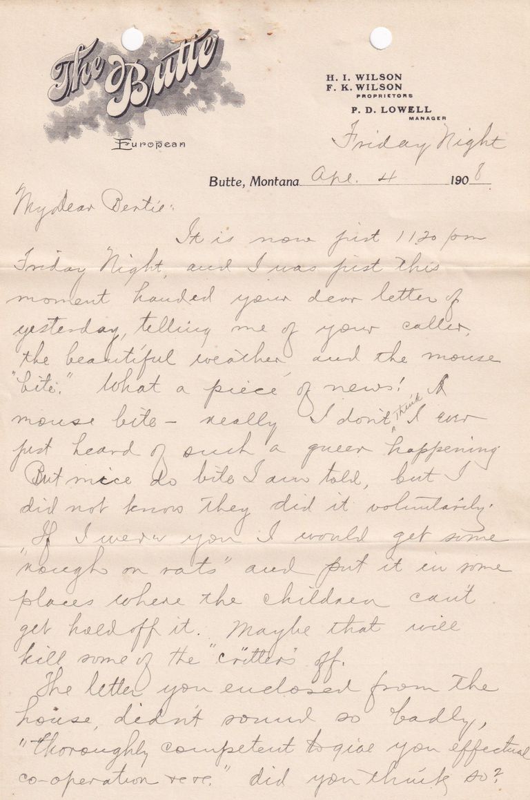 1908.4.4 - The Butte Hotel, Butte, Montana