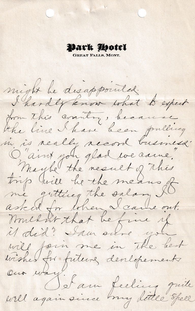 1908.3.28 - Park Hotel, Great Falls, Montana - Image 3