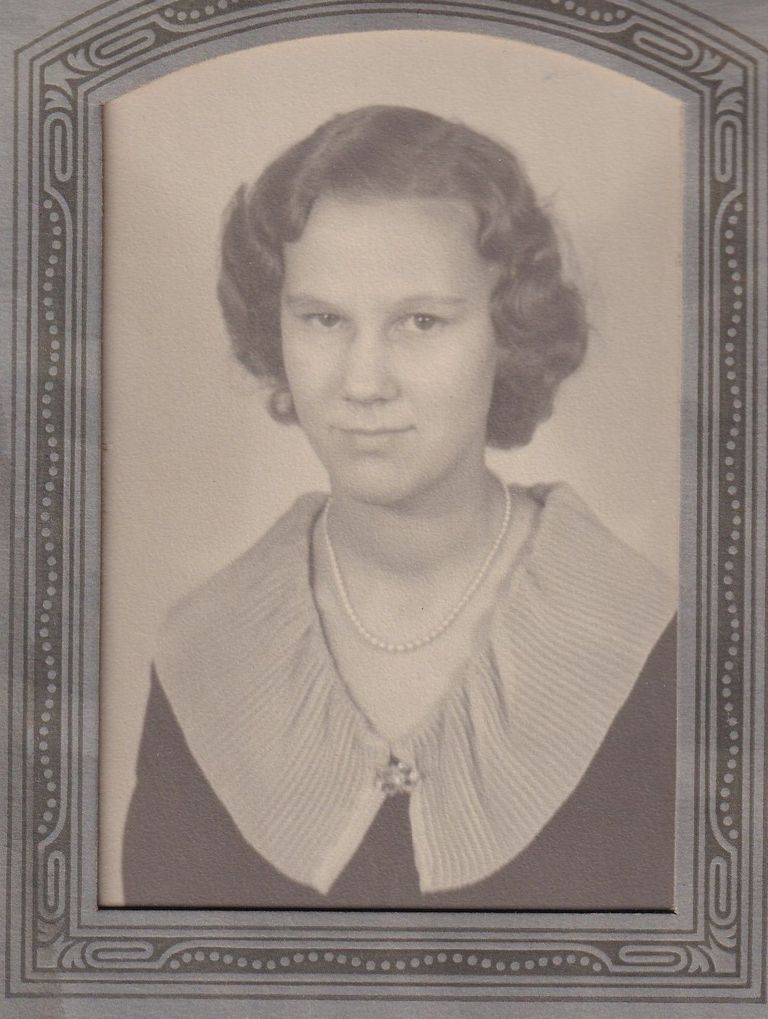 Portrait of Young Woman with Pleated Collar and Pearl Necklace