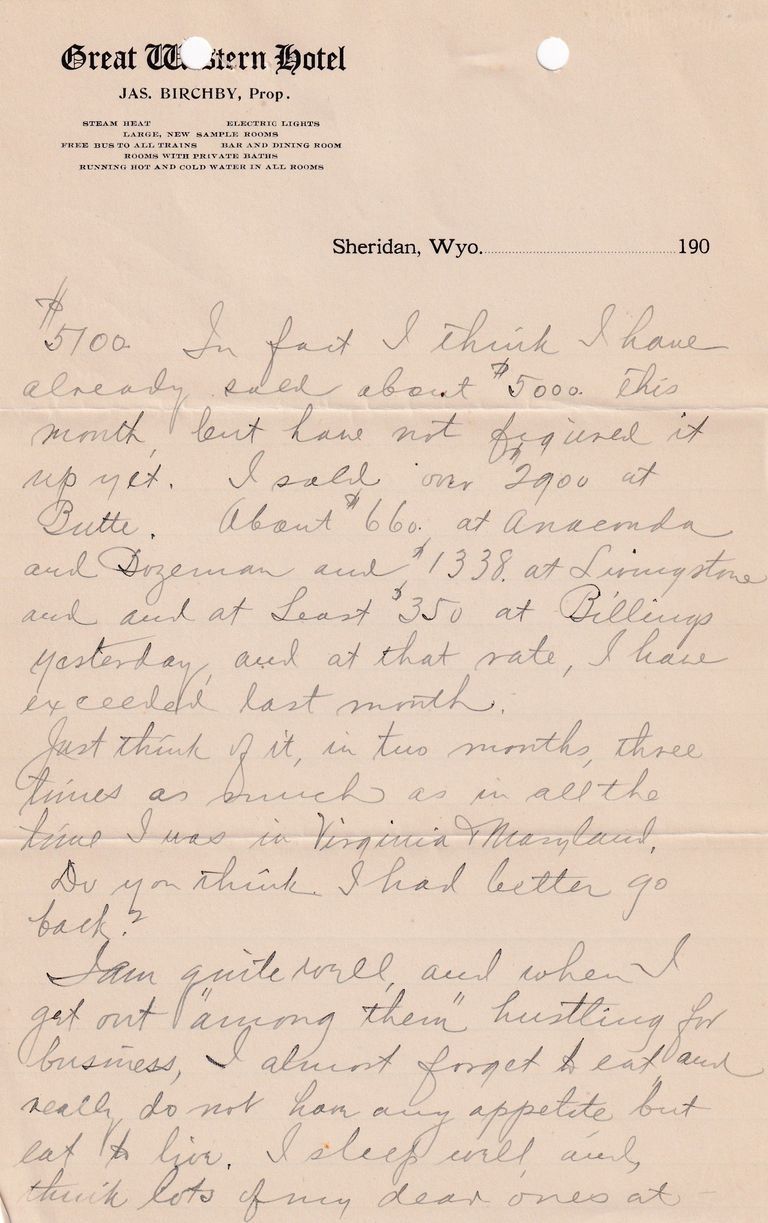 1908.4.26 - Great Western Hotel, Sheridan, Wyoming - Image 2