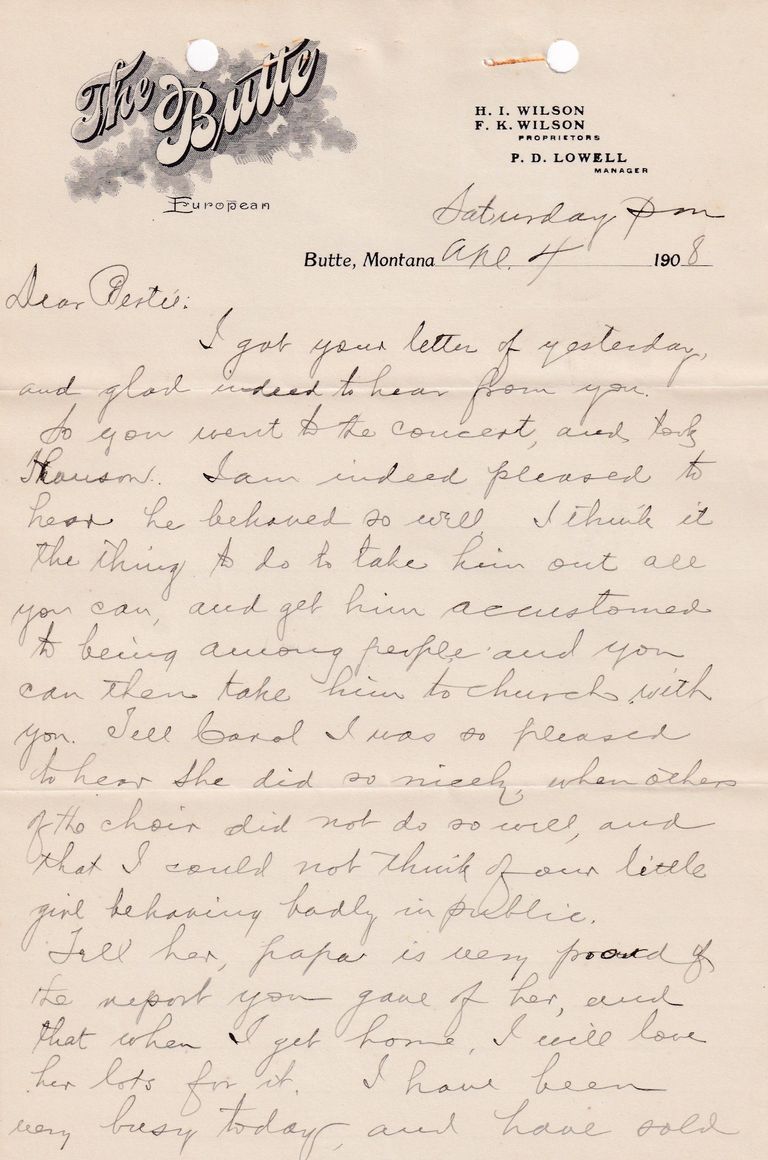 1908.4.4 - The Butte Hotel, Butte Montana