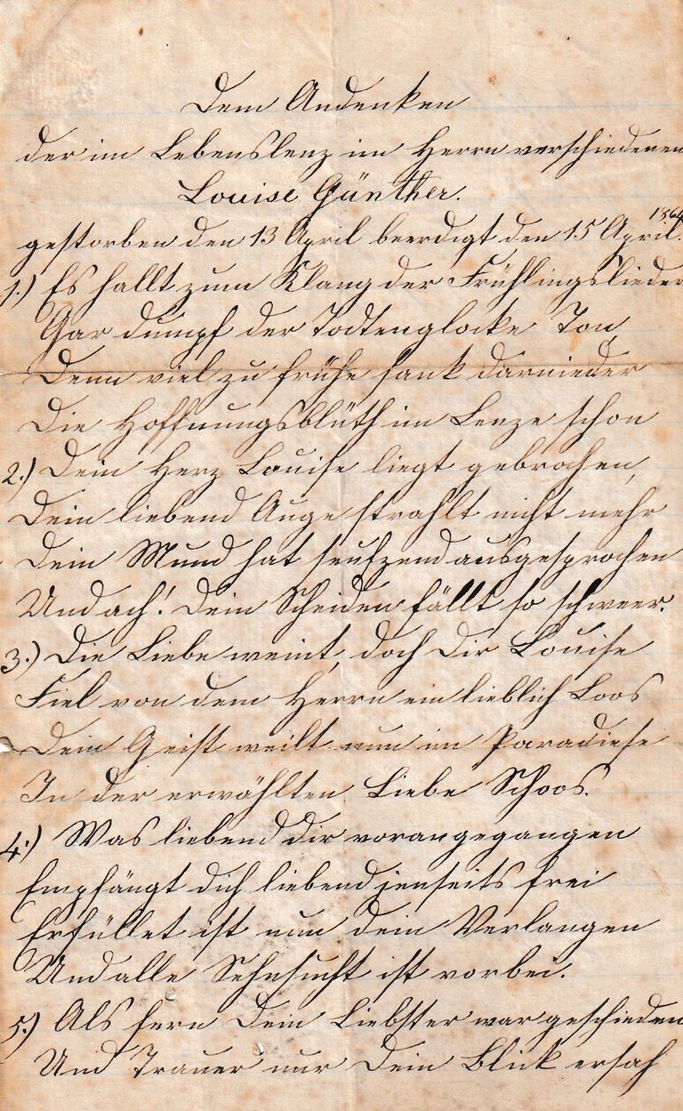 Memorial Poem for Louise Günther
