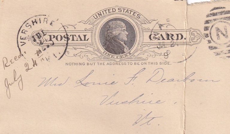 Postcard to Mother in Vermont Discussing Travel and Work Conditions - Image 2