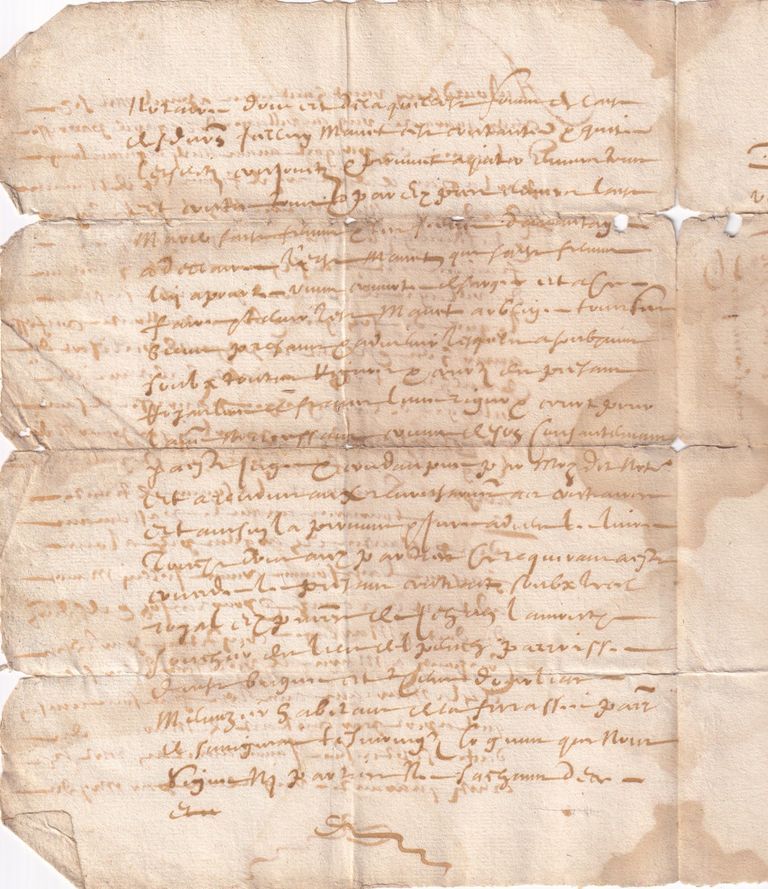 Early French Administrative Manuscript Letter (Fragmentary) - Image 2