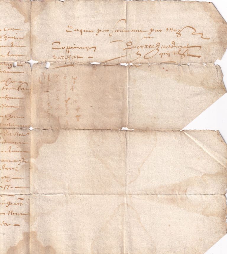 Early French Administrative Manuscript Letter (Fragmentary) - Image 3