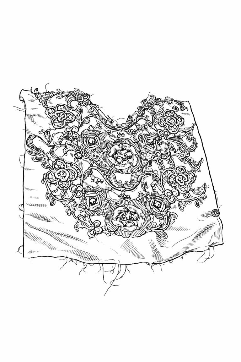 Textile Fragment – Beaded Appliqué Bodice Panel - Image 3