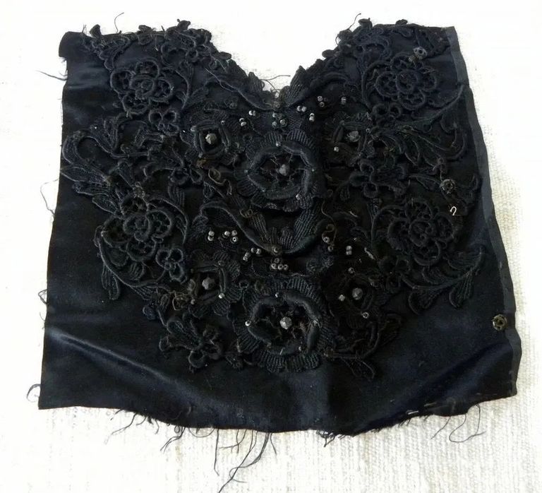 Textile Fragment – Beaded Appliqué Bodice Panel