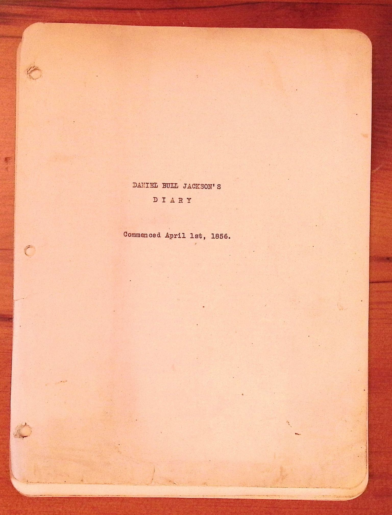 Daniel Bull Jackson Diary
