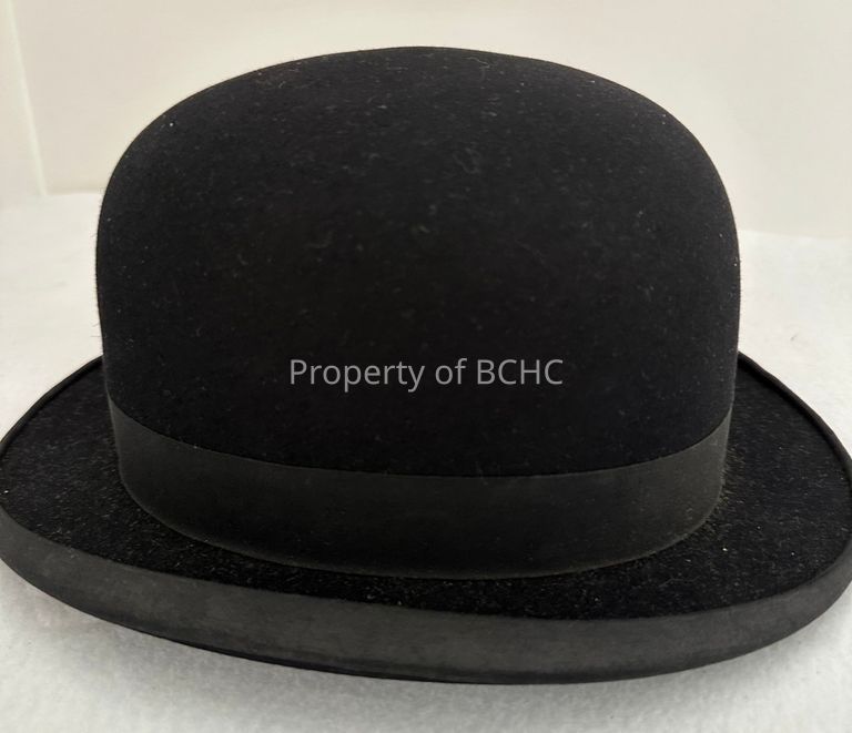 Black derby hat for men.