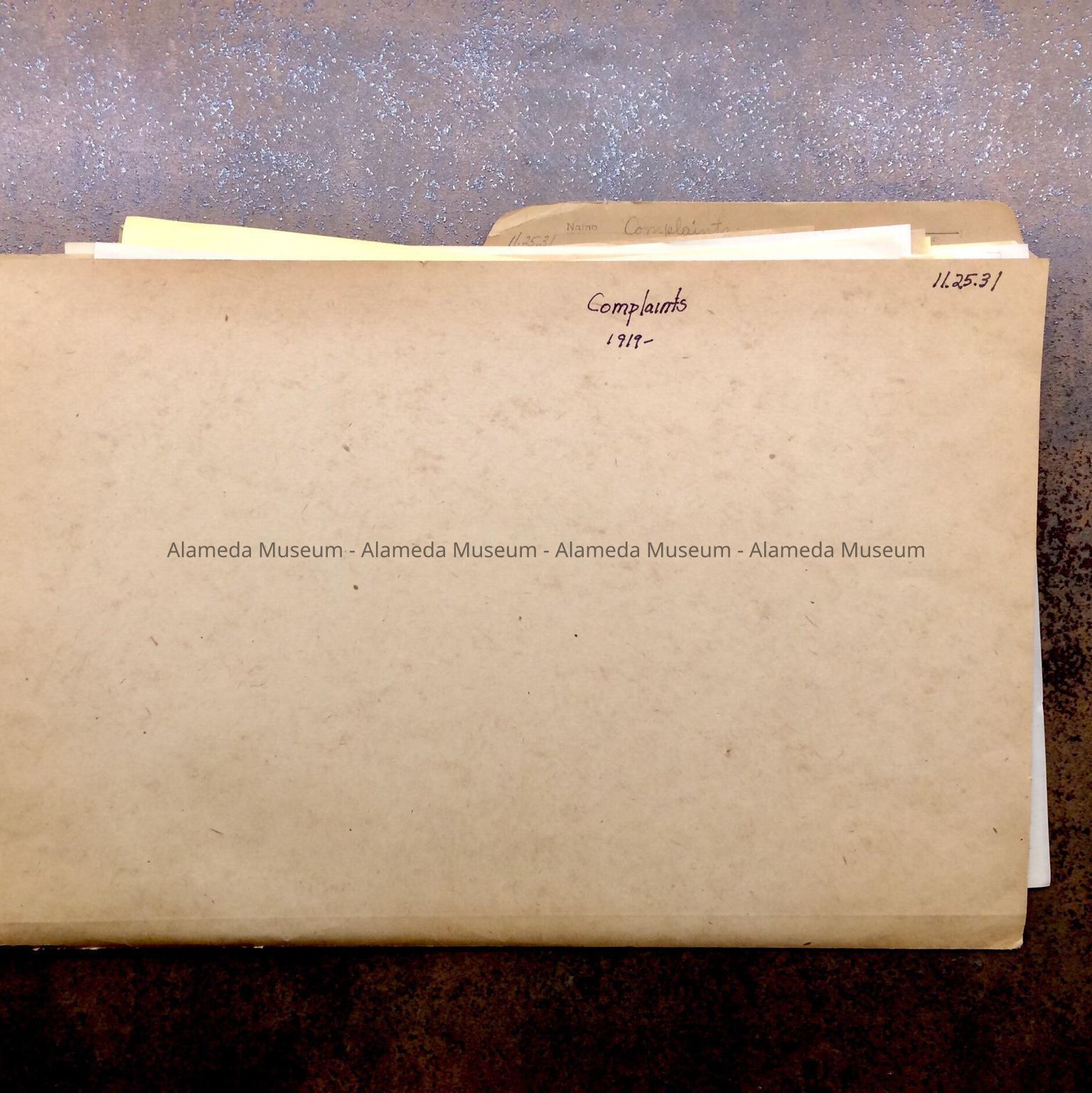 Folder with complaints from residents to the City Manager, 1919-1920