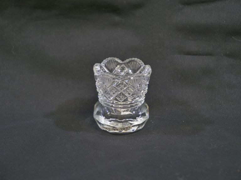 Pressed Clear Glass Toothpick Holder