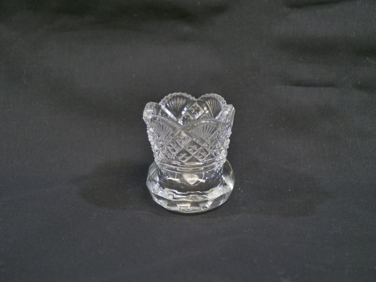 Pressed Clear Glass Toothpick Holder - Image 3