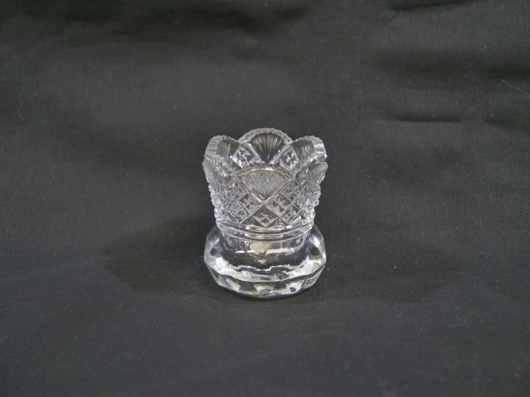 Pressed Clear Glass Toothpick Holder - Image 4