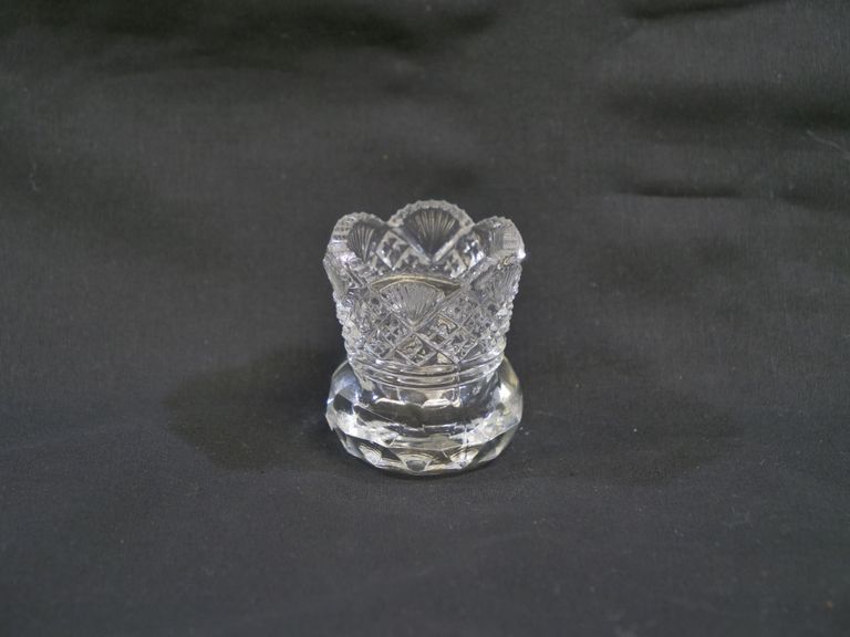 Pressed Clear Glass Toothpick Holder - Image 5