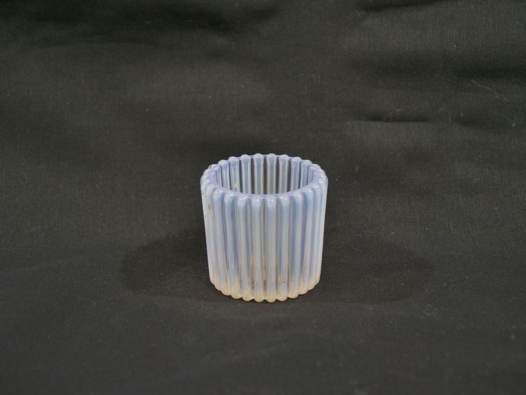 Opal Iridescent Ribbed Toothpick Holder