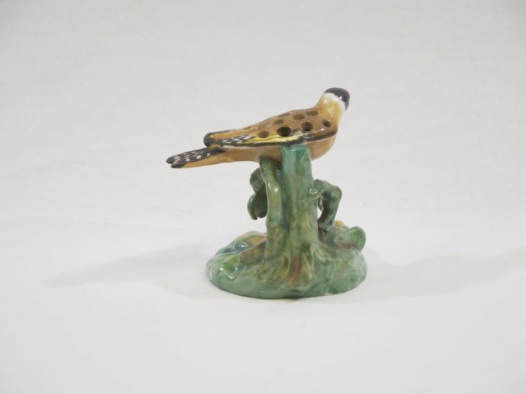 Porcelain Goldfinch on Tree Stump Toothpick Holder - Image 2