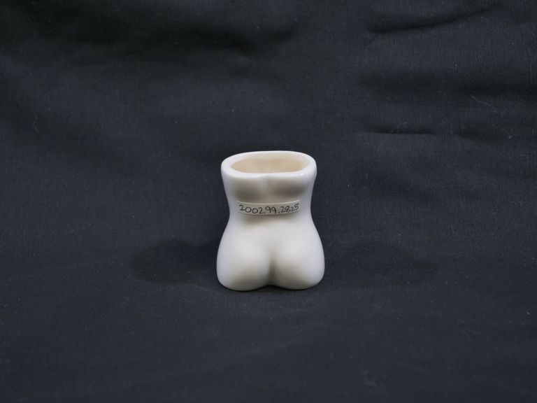 Nude Female Torso Glazed Porcelain Toothpick Holder. - Image 2