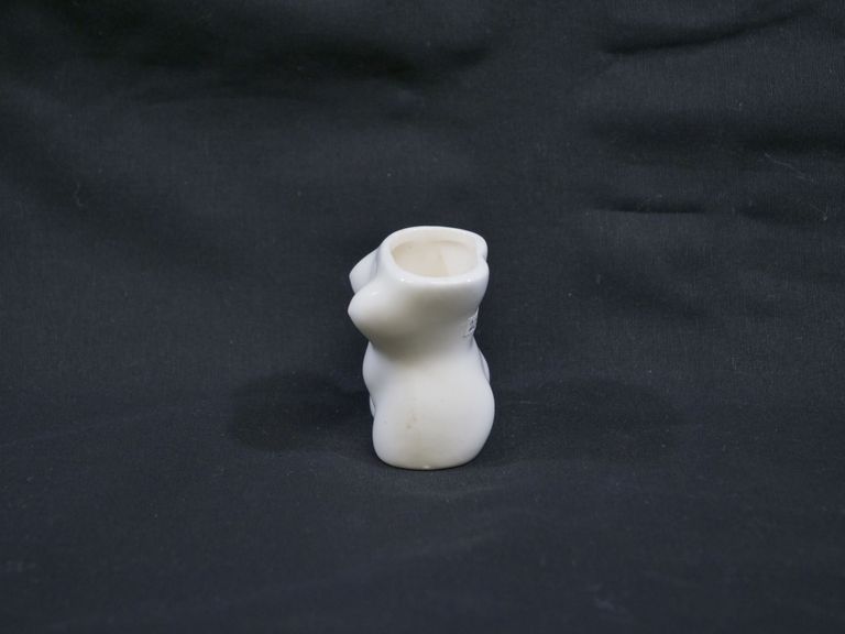 Nude Female Torso Glazed Porcelain Toothpick Holder. - Image 4