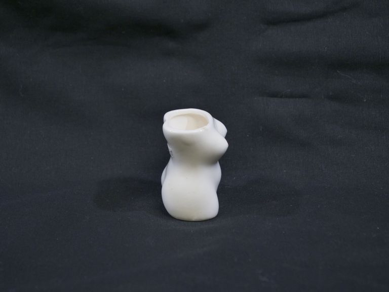 Nude Female Torso Glazed Porcelain Toothpick Holder. - Image 5