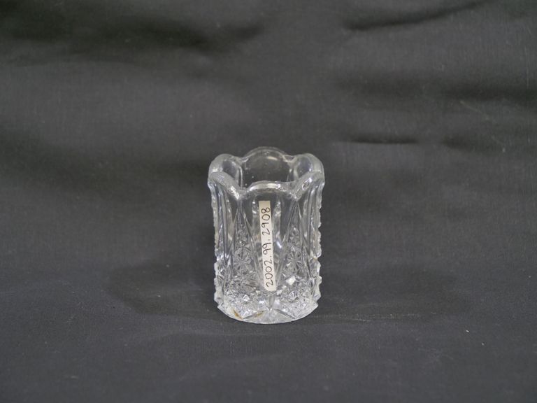 Clear, Cut Glass Toothpick Holder - Image 2
