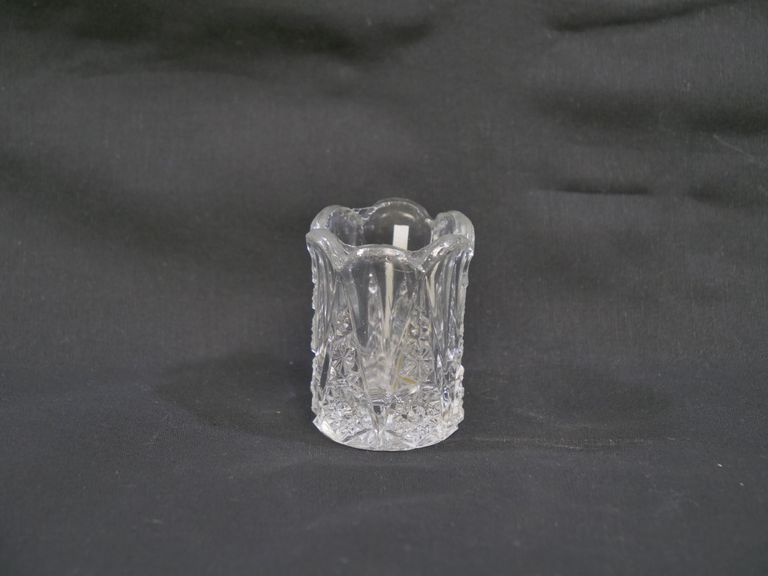 Clear, Cut Glass Toothpick Holder - Image 4