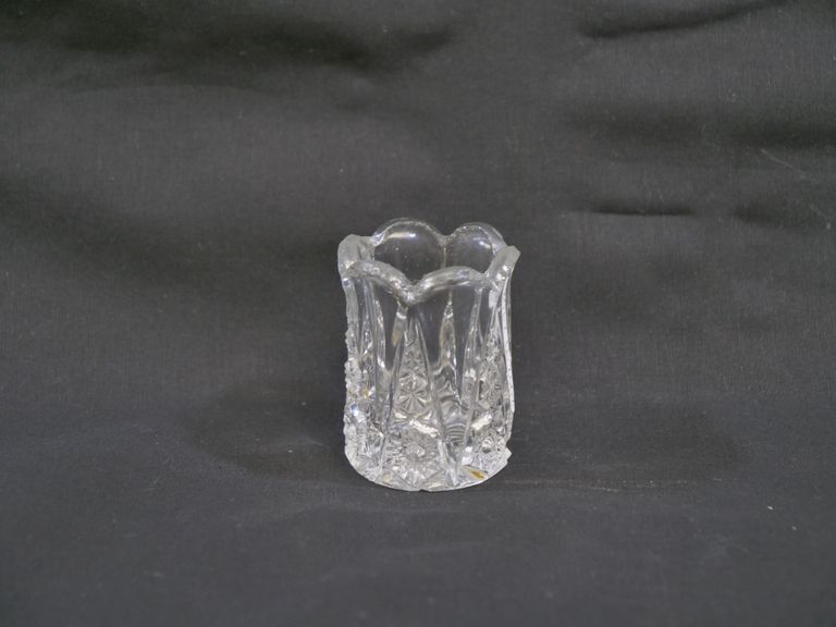 Clear, Cut Glass Toothpick Holder