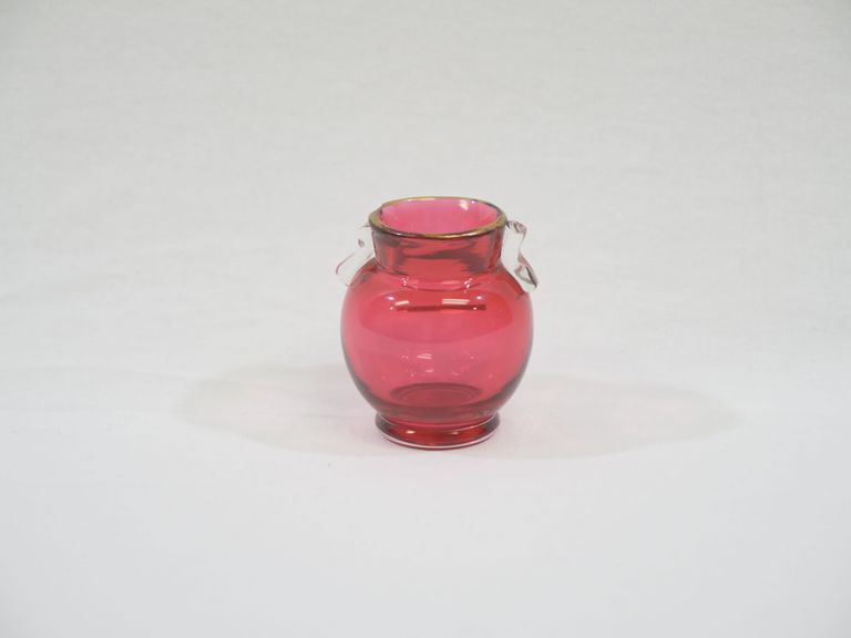 Red Glass Vase Toothpick Holder