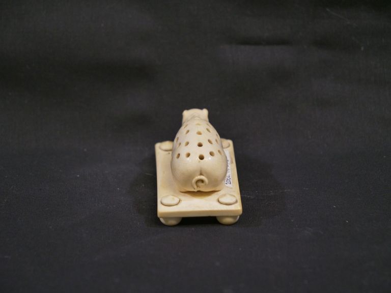 Resting Tapir Ivory Toothpick Holder - Image 2