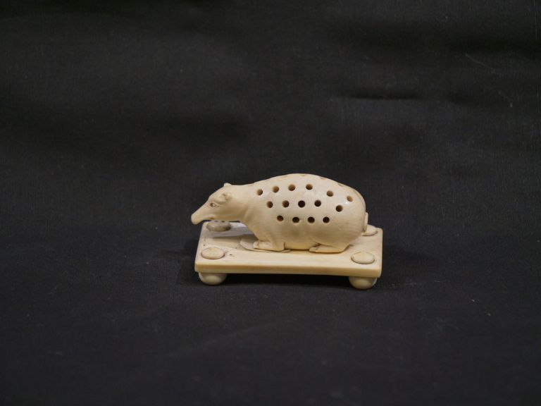 Resting Tapir Ivory Toothpick Holder