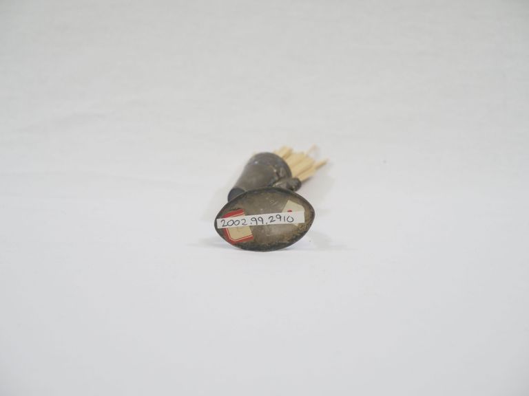 Man Carrying Basket on Back Metal Toothpick Holder - Image 3