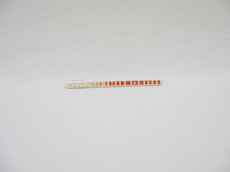 Red and Cream Striped Toothbrush - Image 2