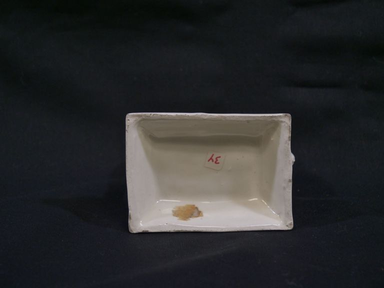 Porcelain Pig Standing on Rectangular Base Toothpick Holder - Image 3