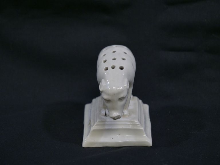 Porcelain Pig Standing on Rectangular Base Toothpick Holder - Image 4