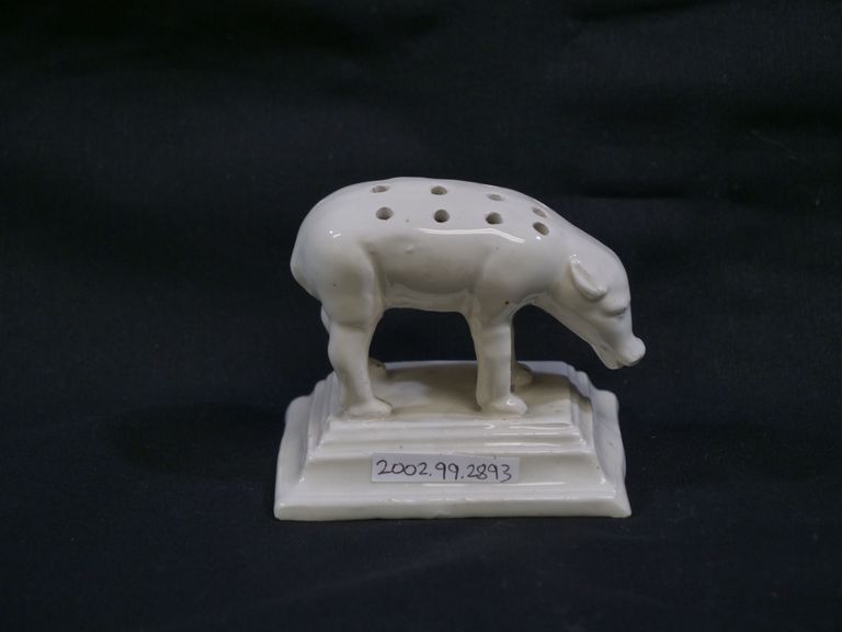 Porcelain Pig Standing on Rectangular Base Toothpick Holder - Image 5