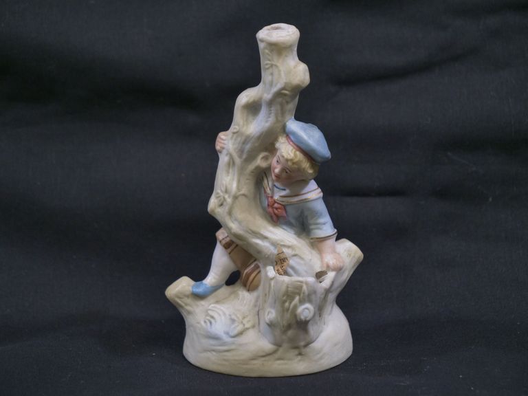 Boy Standing on Tree Ceramic Toothpick Holder