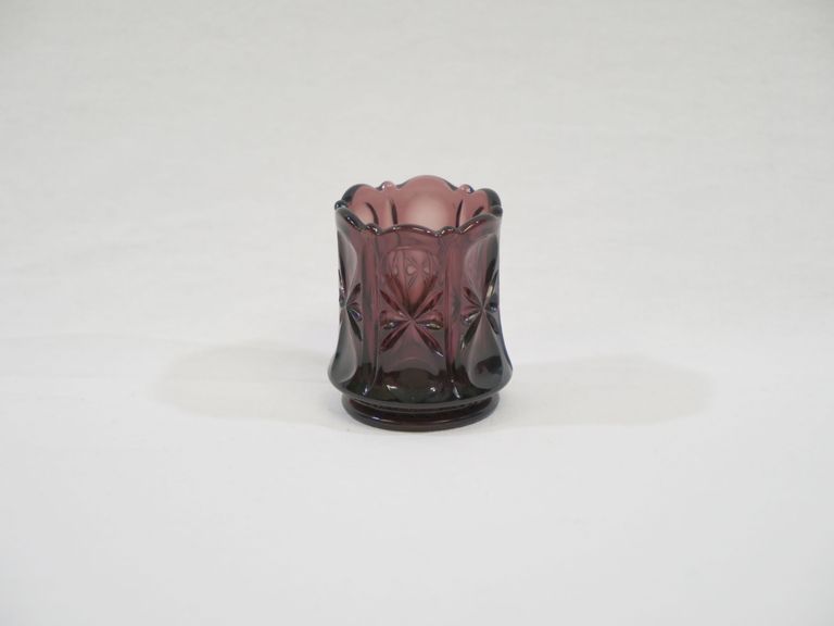 Purple glass toothpick holder - Image 5