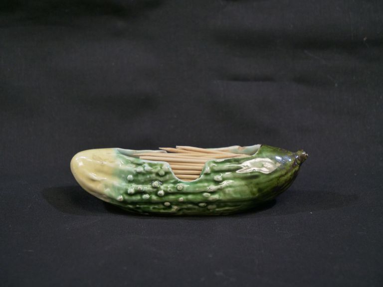 Porcelain Pickle Toothpick Holder
