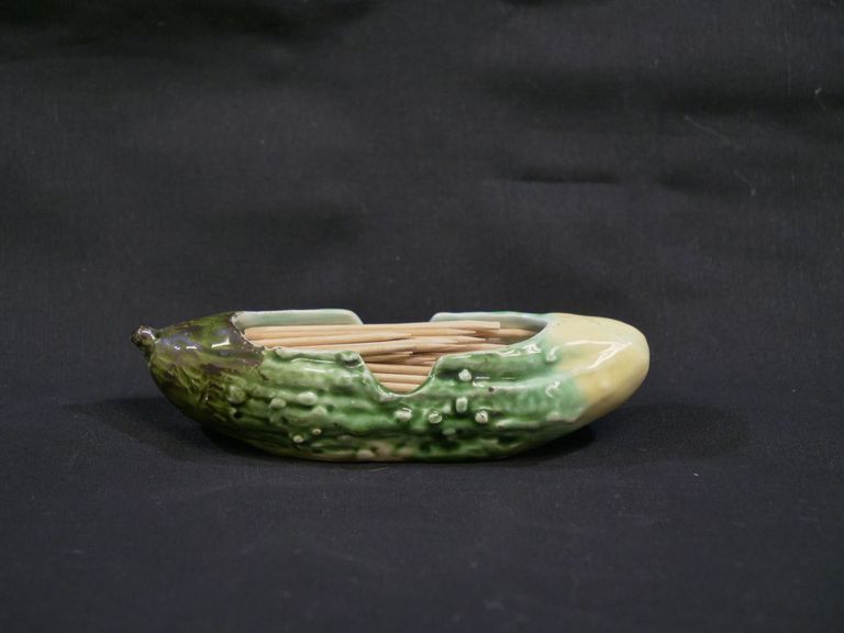 Porcelain Pickle Toothpick Holder - Image 3