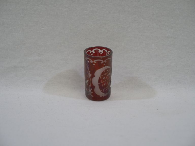 Red Glass Toothpick Holder - Image 5