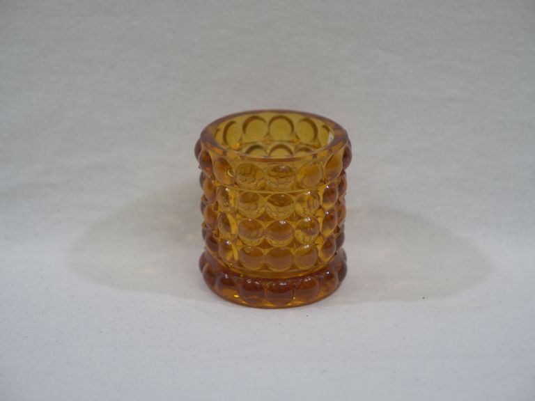 Amber Hobnail in Five Rows Cylindrical Toothpick Holder